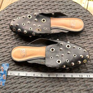 BadAss Gianni Bini Black Mules with Studs, flats, 8.5 Medium, Great Condition